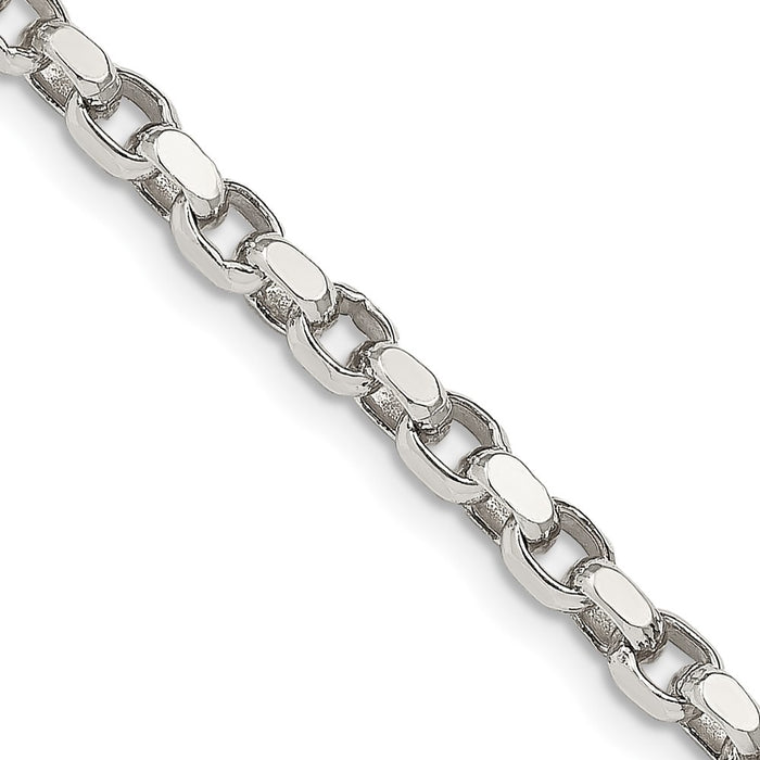 Buy Stylish 3.5mm Diamond-Cut Rolo Chain in Sterling Silver - Affordable Luxury!-1