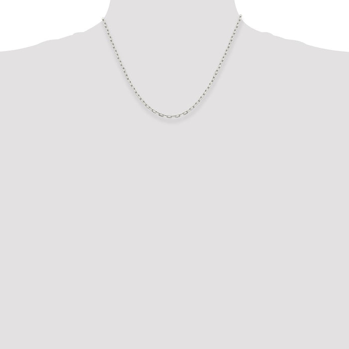 Exclusive 2.75mm Sterling Silver Elongated Open Link Necklace Chain - Stylish Value-4