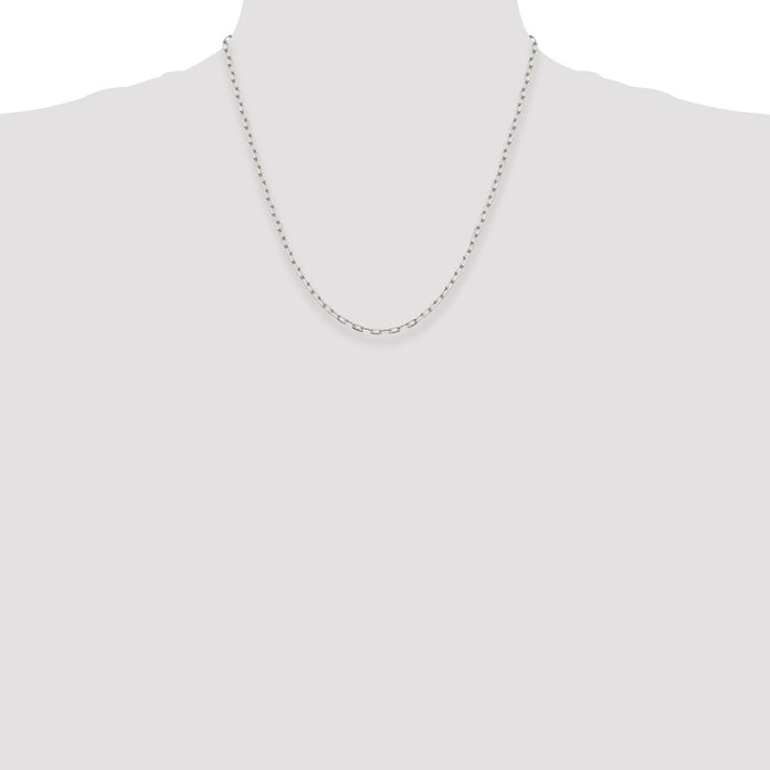 Exclusive Stylish Sterling Silver 2.75mm Elongated Link Necklace Chain-4