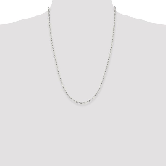 Buy Stylish 2.75mm Sterling Silver Elongated Open Link Necklace Chain-4