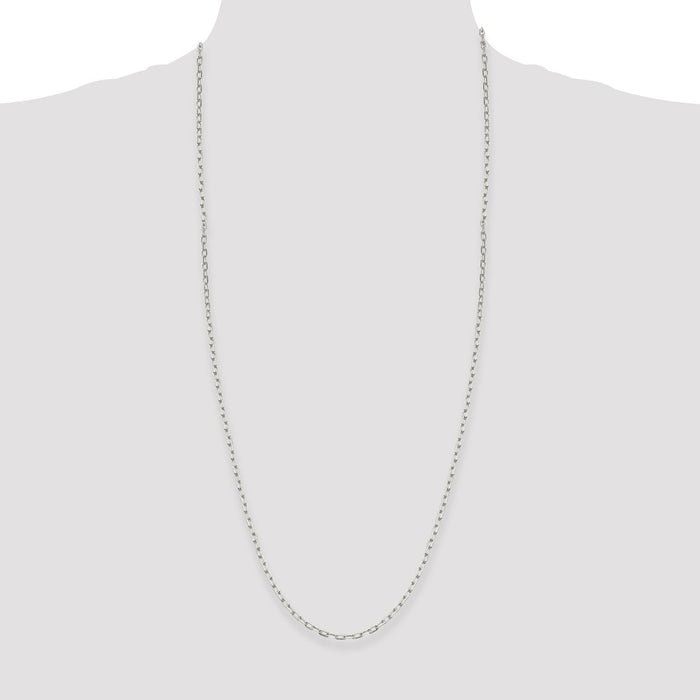 Buy Stylish 2.75mm Sterling Silver Elongated Open Link Necklace Chain-4