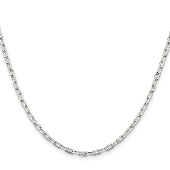 Order Stylish 2.75mm Rhodium-Plated Sterling Silver Elongated Link Chain-2