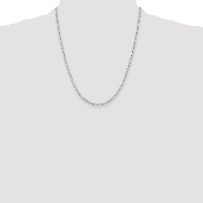High-Quality Rhodium-Plated Sterling Silver 2.75mm Chain - Stylish Value!-4