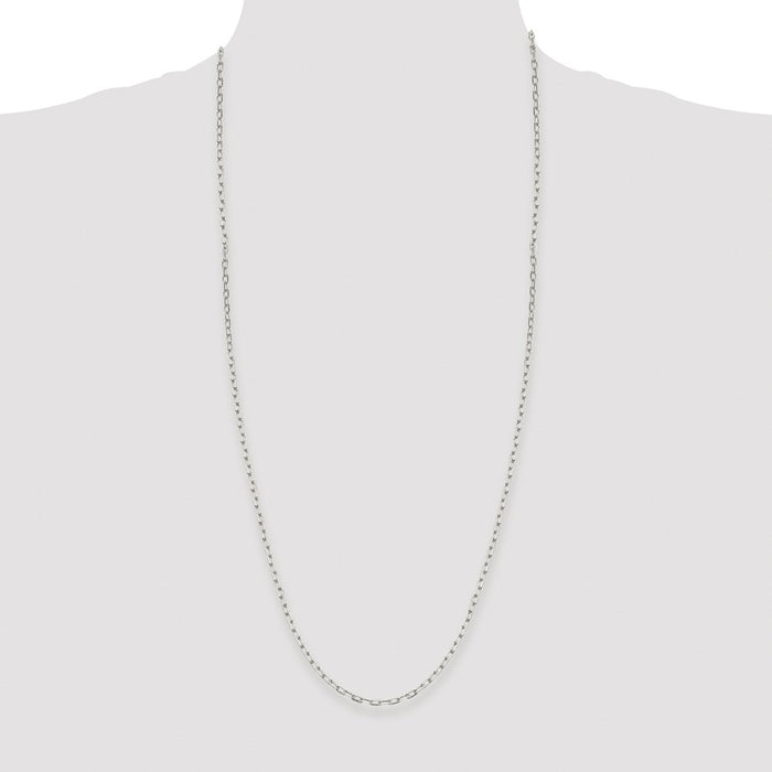 Exclusive 2.75mm Rhodium-Plated Sterling Silver Elongated Open Link Chain-4