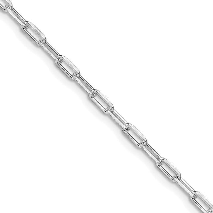 Order Stylish 2.75mm Rhodium-Plated Sterling Silver Elongated Link Chain-1