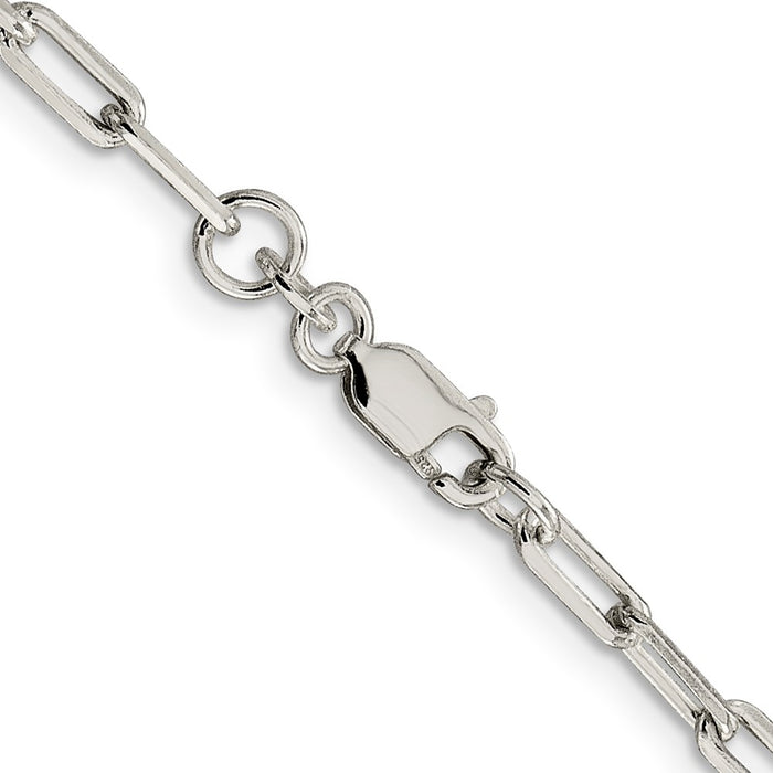 Buy Stylish Sterling Silver 3.25mm Elongated Open Link Necklace Chain-3