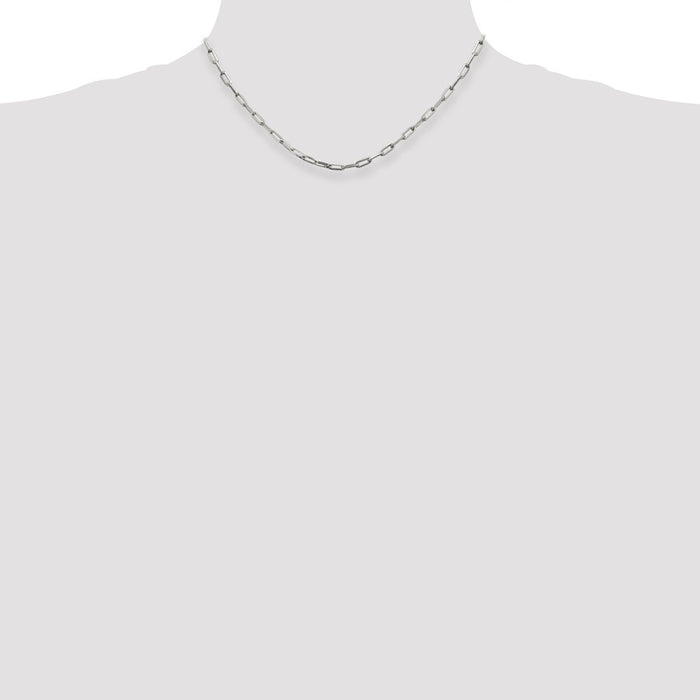 High-Quality Sterling Silver 3.25mm Elongated Link Necklace - Stylish Chain-4