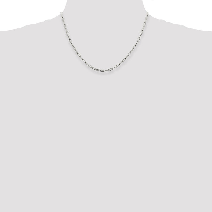 High-Quality Sterling Silver 3.25mm Elongated Link Necklace - Stylish Value!-4