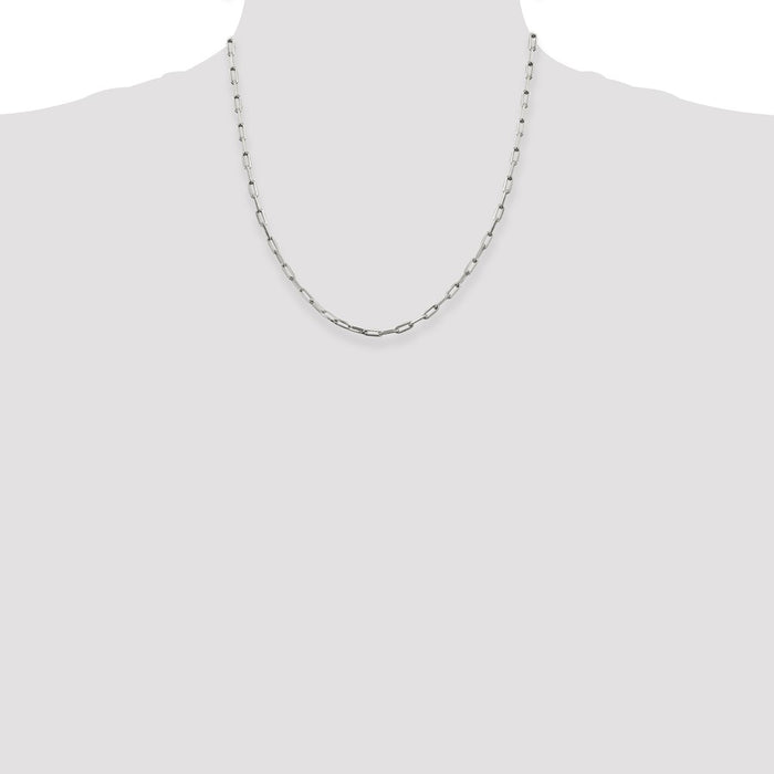 Buy Stylish Sterling Silver 3.25mm Elongated Open Link Necklace Chain-4