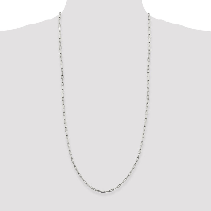 High-Quality Sterling Silver 3.25mm Elongated Link Necklace - Stylish Value Chain-4
