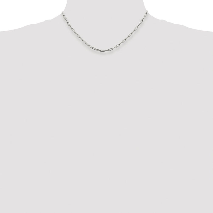 Buy Stylish Rhodium-Plated Sterling Silver 3.25mm Elongated Chain - Affordable!-4