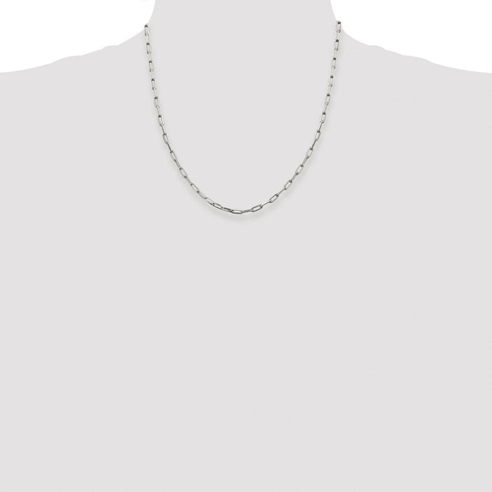 Buy Stylish 3.25mm Rhodium-Plated Sterling Silver Open Link Chain - Luxury Value-4