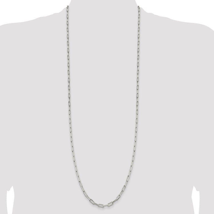 Buy High-Quality 4.25mm Sterling Silver Elongated Open Link Necklace - Stylish Value!-4