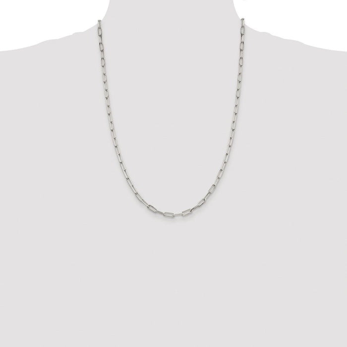 Exclusive Rhodium-Plated 4.25mm Sterling Silver Chain - Stylish & Affordable!-4