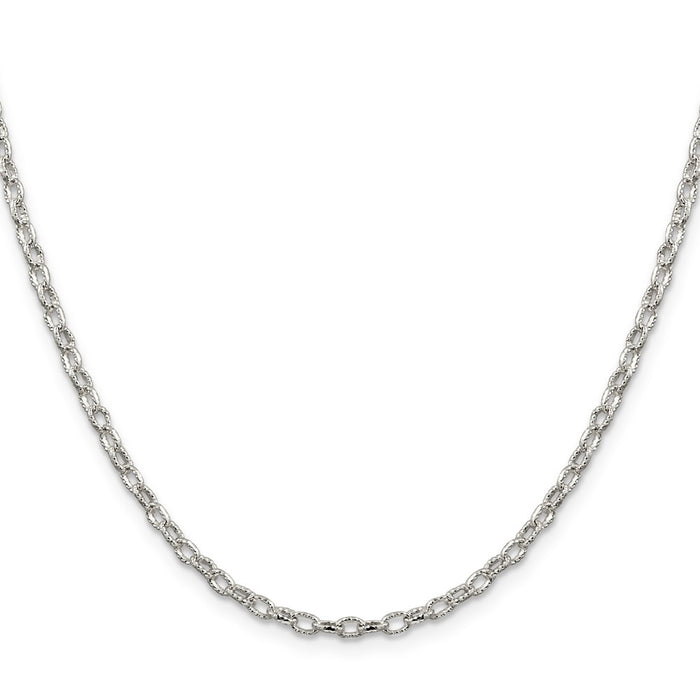 Buy Stylish 3mm Decorative Rolo Chain in High-Quality Sterling Silver-2