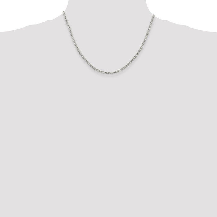 Buy Stylish 3mm Decorative Rolo Chain in High-Quality Sterling Silver-4