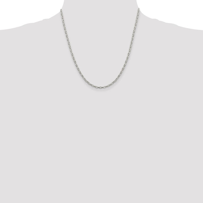Buy Stylish 3mm Decorative Rolo Chain in High-Quality Sterling Silver-4