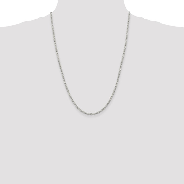 Buy Exclusive 3mm Sterling Silver Decorative Rolo Chain - Stylish Value!-4