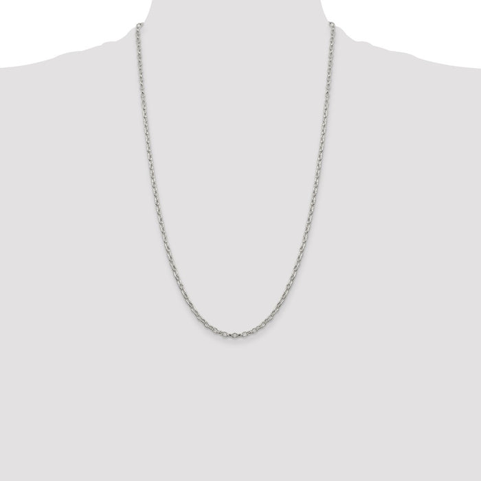 High-Quality 3mm Sterling Silver Rolo Chain - Stylish & Affordable Jewelry-4