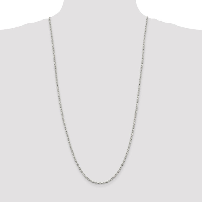 Buy Stylish 3mm Decorative Rolo Chain in High-Quality Sterling Silver-4