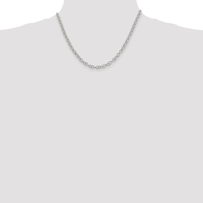 High-Quality Sterling Silver 4.55mm Rolo Chain - Stylish and Affordable Elegance-4