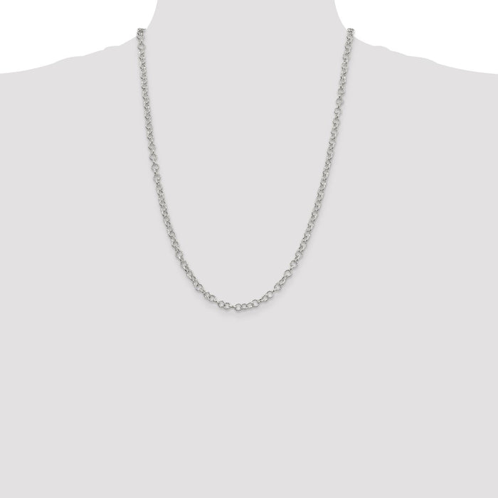 High-Quality 4.55mm Sterling Silver Rolo Chain - Stylish & Affordable Design-4