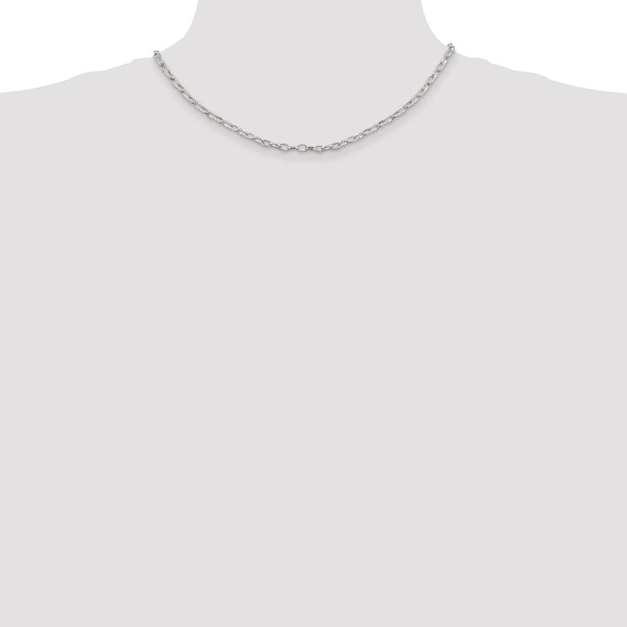 High-Quality 3.75mm Sterling Silver Decorative Rolo Chain - Stylish Value!-4