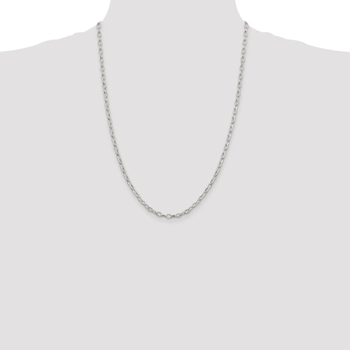 High-Quality 3.75mm Sterling Silver Rolo Chain - Stylish & Affordable Elegance-4