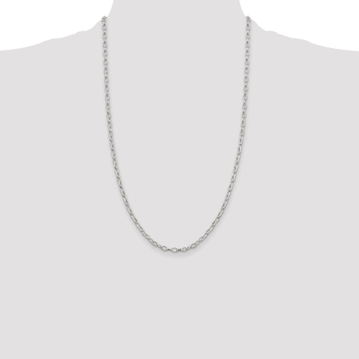 Exclusive 3.75mm Decorative Rolo Chain in Sterling Silver - Affordable Luxury-4