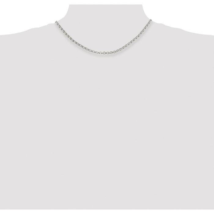Buy Stylish Rhodium-Plated 4mm Sterling Silver Rolo Chain - Affordable Luxury!-4