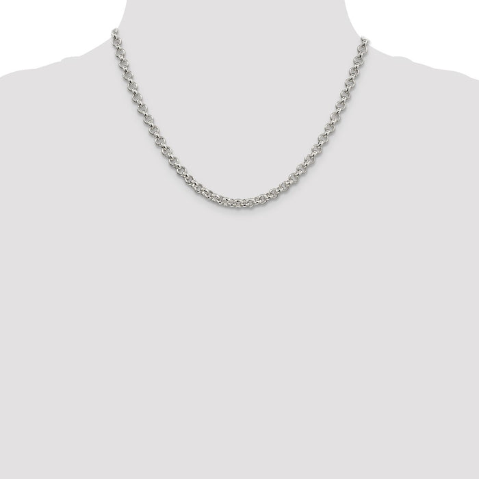 High-Quality 5mm Sterling Silver Rolo Chain - Affordable Luxury Design-4