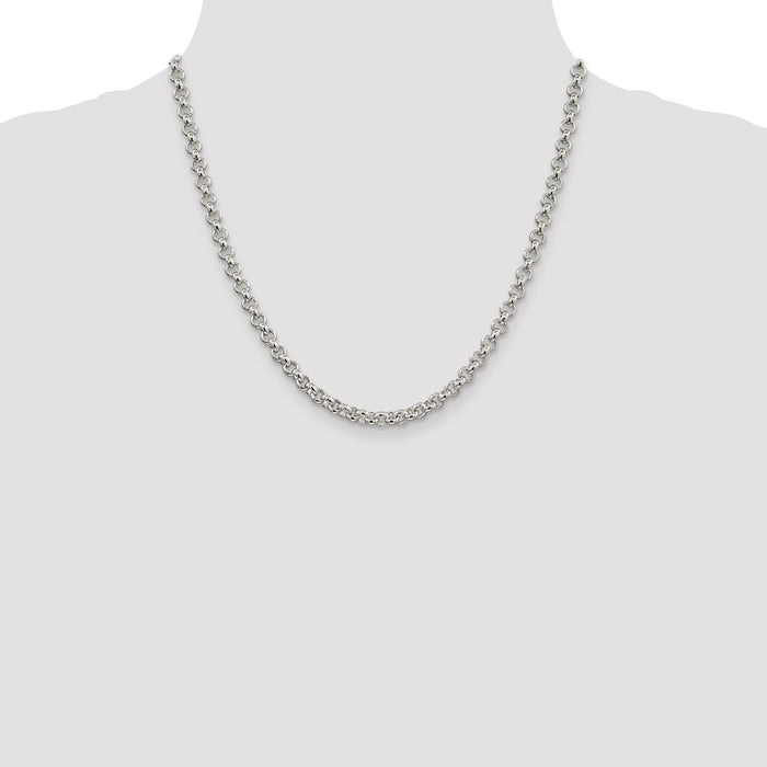 High-Quality 5mm Sterling Silver Rolo Chain - Stylish & Affordable Option!-4