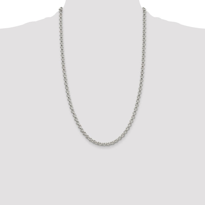 High-Quality 5mm Sterling Silver Rolo Chain - Affordable Luxury Jewelry-4