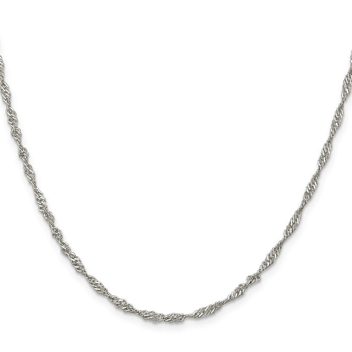 High-Quality 2.25mm Sterling Silver Singapore Chain - Stylish & Affordable!-2