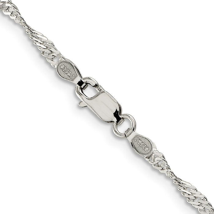 High-Quality 2.25mm Sterling Silver Singapore Chain - Stylish & Affordable!-3