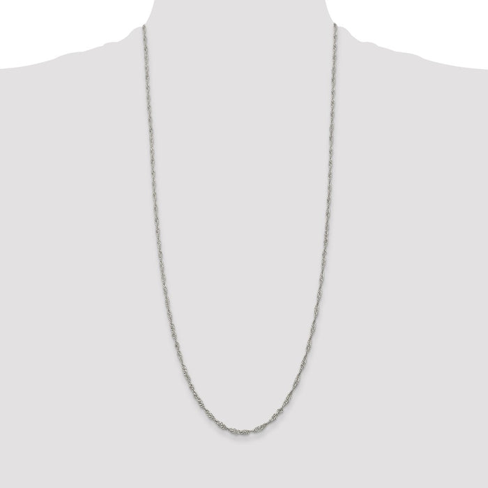 High-Quality 2.25mm Sterling Silver Singapore Chain - Stylish & Affordable!-4