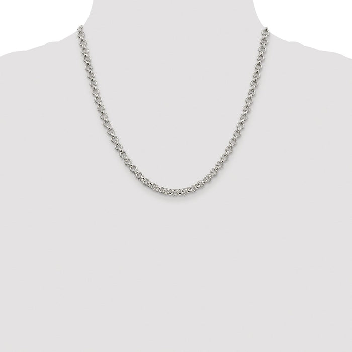 Buy Stylish 5mm Sterling Silver Rolo Chain - High-Quality Rhodium-Plated Value-4