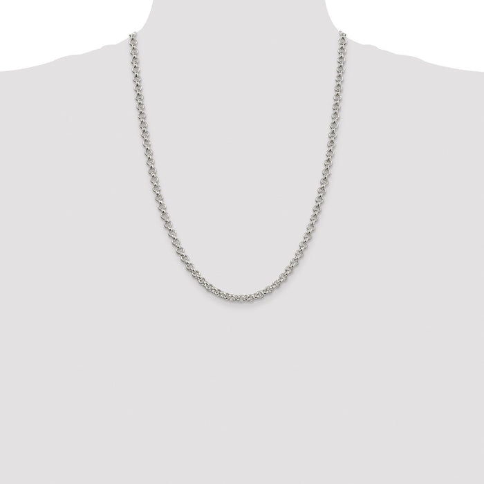 Buy Stylish Rhodium-Plated 5mm Sterling Silver Rolo Chain - Affordable Elegance-4