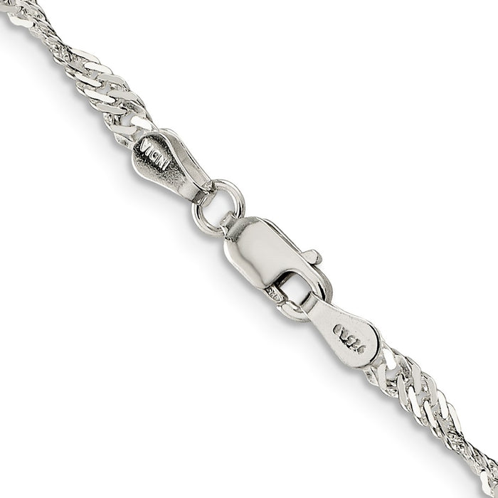Buy 3mm Sterling Silver Singapore Chain - Stylish & Affordable Jewelry!-3