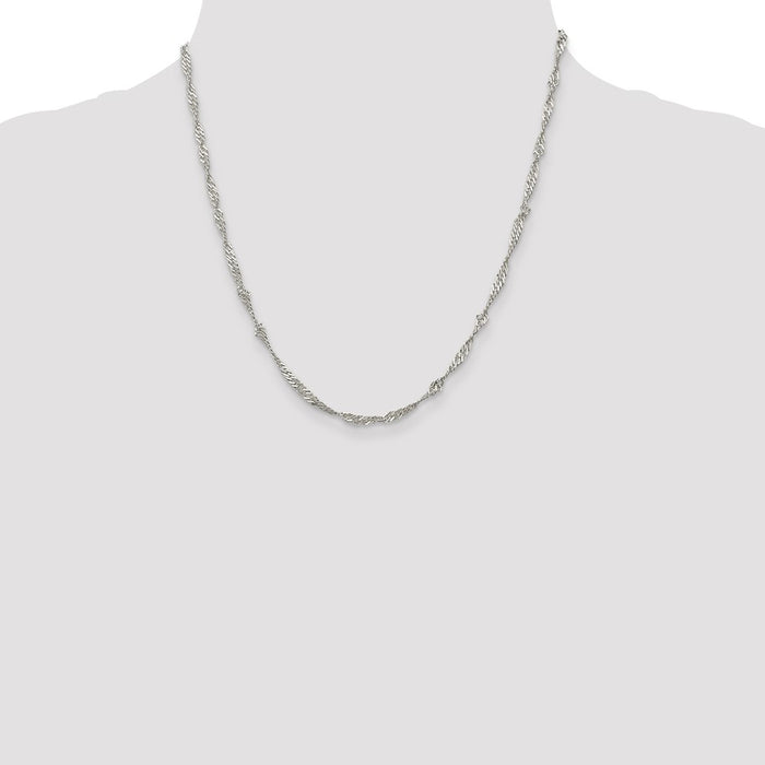 Exclusive 3mm Sterling Silver Singapore Chain | Affordable Luxury Jewelry-4