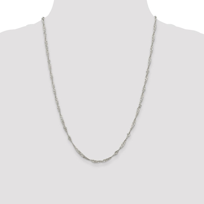 Buy 3mm Sterling Silver Singapore Chain - Stylish, High-Quality Jewelry!-4