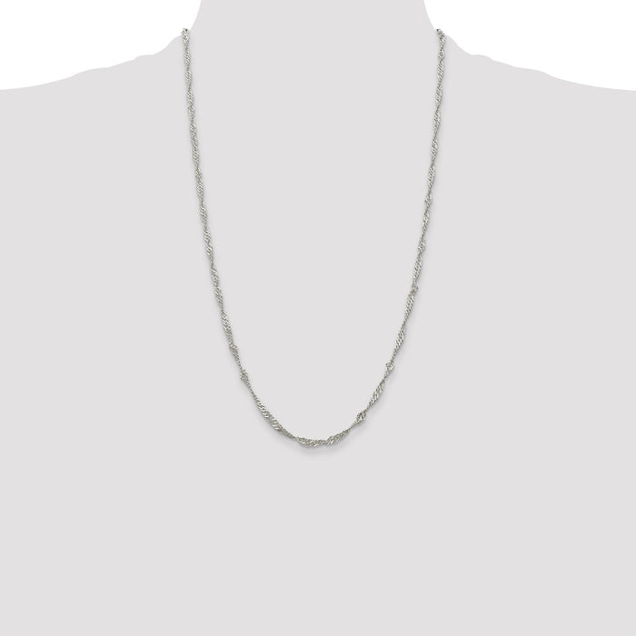 Buy 3mm Sterling Silver Singapore Chain - Stylish & Affordable Jewelry!-4