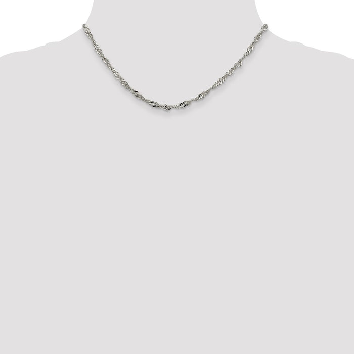 Buy Stylish 3.5mm Sterling Silver Singapore Chain - Affordable Luxury Jewelry-4
