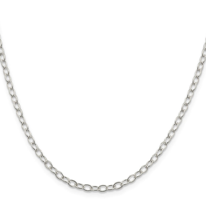 Buy Stylish 3.4mm Oval Cable Chain in High-Quality Sterling Silver-2