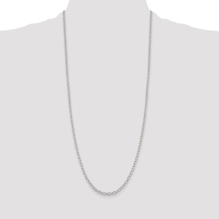 Buy Stylish 3.4mm Oval Cable Chain in High-Quality Sterling Silver-4