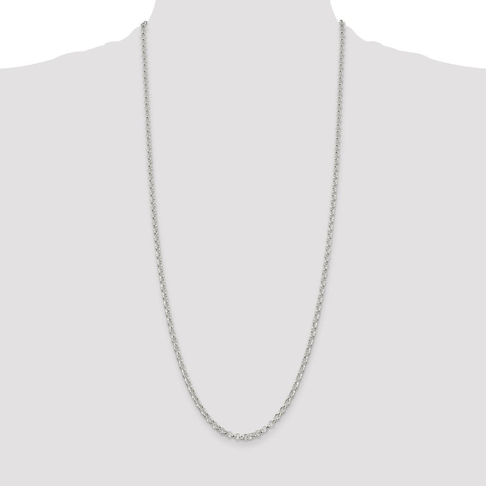 High-Quality 3.5mm Sterling Silver Rolo Chain - Stylish & Affordable Jewelry-4