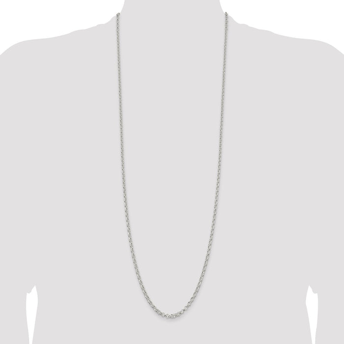 Buy 3.5mm Sterling Silver Rolo Chain - Stylish & Affordable Jewelry Piece-4