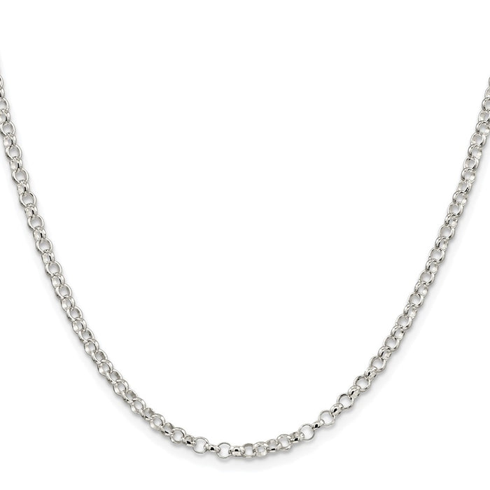 Buy Stylish 3.5mm Rhodium-Plated Sterling Silver Rolo Chain - Affordable Luxury-2
