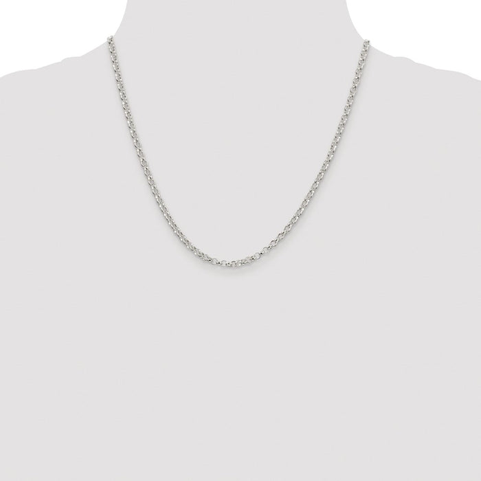 Buy Stylish 3.5mm Rhodium-Plated Sterling Silver Rolo Chain | Affordable Luxury-4