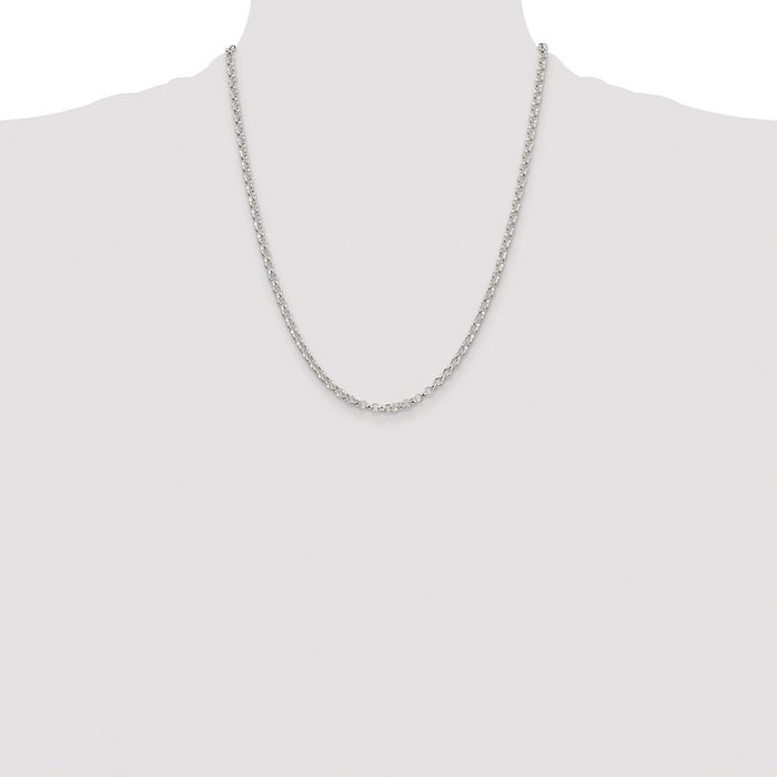 Buy Stylish 3.5mm Rhodium-Plated Sterling Silver Rolo Chain - Affordable Luxury-4
